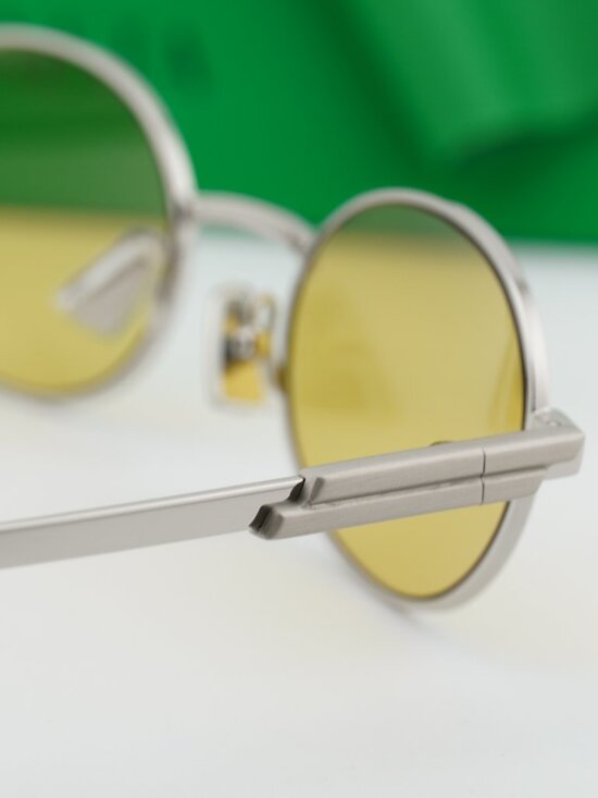 Bottega Veneta BV1470S 003 Oval Sunglasses - Silver / Yellow main image 8